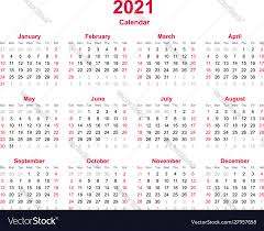 Weekly calendar 2021 for pdf landscape, no time markings. Calendar 2021 Vector Image Nohat Free For Designer