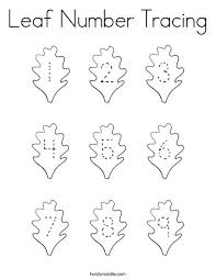 Leaf Number Tracing Coloring Page Twisty Noodle Number Tracing Coloring Pages Leaf Coloring Page