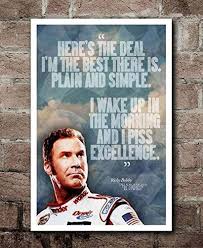 Submit a quote from 'talladega nights: Amazon Com Talladega Nights Ricky Bobby Excellence Inspirational Quote Poster Wall Art Home Decor Gifts For Lovers Painting Posters Prints