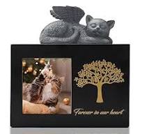 DiDiBirDi Tierurnen für Katze,Haustier Einäscherung Box,Katze Urne für  Asche,Schwarze Katze Urnen aus Holz für Asche,Wird mit Einer Katzenstatue  aus ...