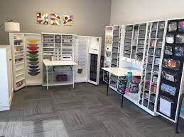 Custom craft room makeover with organization, storage ideas, and an emphasis on pretty. Dream Craft Room With All Original Scrapbox Organization Products Theoriginalscrapbox Com Dream Craft Room Craft Room Storage Craft Room Design