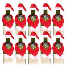 Moca 20pcs Mini Santa Hat Christmas Scarf For Wine Bottle Https Www Amazon Com Dp B07kkdygs5 Ref Cm S Wine Bottle Decor Christmas Scarf Bottles Decoration