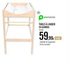 offre table a langer en bambou premaman chez orchestra