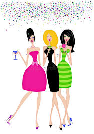 Amiche alla moda in festa illustrazione di stock. Illustrazione di ragazze  - 103639667