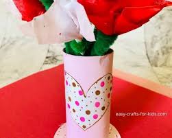 Glue a 2 circle made from cardboard or craft foam to the bottom of a toilet paper roll craft to make cute little pencil holders. Valentine S Day Toilet Paper Roll Flower Vase