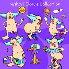 Naked Clown Clipart Collection Cute Clip Art Featuring - Etsy