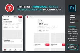 Pinterest Personal Profile Mockup Social Media Mockup Mockup Pinterest Templates