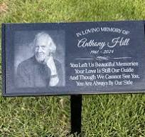 Outdoor In loving memory Memorial Plaque with stake Granite Sand-carved