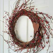 I thought i would share a simple fall rustic wreath with you that require only two supplies. Beautiful And Rustic Farmhouse Grapevine Wreath With Red Berries And Rustic Metal Heart Perfect For Spring Floral Wreath Wreaths Holiday Crafts Decorations