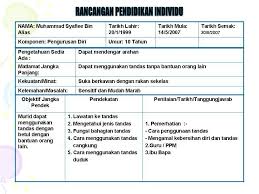 13 tahun pengetahuan sedia ada. Contoh Rpi Murid Pendidikan Khas