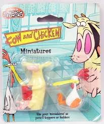 Chicken on july 22, 2020: Cow And Chicken 2 Miniature Figures Cow Chicken Kids Logistix Retail 1999