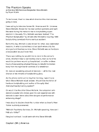 Steve michalik is a bodybuilder most active during the 1970s and 80's. The Phantom Speaks Steve Michalik