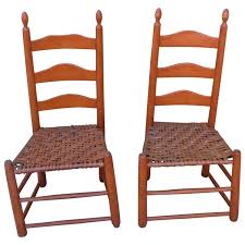 Made of solid ash hardwood. Pair Of Shaker Style Ladderback Chairs For Sale At 1stdibs