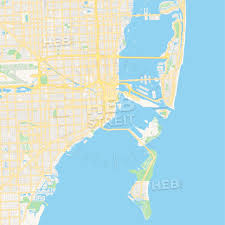 Empty Vector Map Of Miami Florida Usa Hebstreits Maps And Sketches Streit