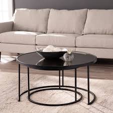 One of the reasons why it gives class to your living room for it can easily adapt and blend in the room without overpowering the other furniture. 2pc Downhem Round Nesting Cocktail Tables Antique Mirrored Black Aiden Lane Target