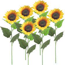 Order gorgeous sunflower bouquets and arrangements from our website to gift. Huaesin 62cm Artificial Sunflowers Plastic Sunflowers Flowers Bouquet Long Stems Fake Silk Sunflower Bundle Bush Faux Sun Flowers Plant For Garden Wedding Party Home Grave Decor 6 Pcs Amazon Co Uk Home