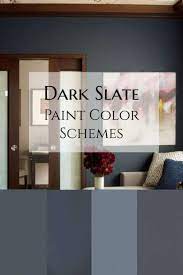 7 Amazing Dark Gray And Blue Color Schemes For Living Room Collection Slate Blue Walls Blue Wall Colors Grey Wall Color