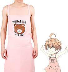 Amazon.com: Pink Satoshi Isshiki Bear Printed Cosplay Apron Anime Food Wars Shokugeki  no Soma Aprons Cosplay Costume, Pinkbear : Clothing, Shoes & Jewelry