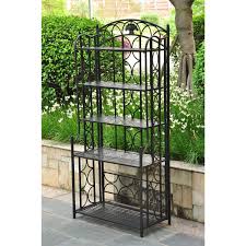 Indoor Outdoor Wrought Iron Metal Bakers Rack 5 Shelf Plant Stand Outdoor Bakers Rack Wrought Iron Plant Stands Bakers Rack