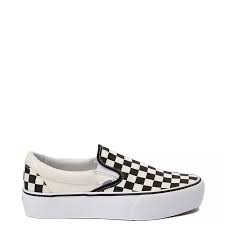 Black And White Checker Vans Slip On Vans Slip On Chex Platform Skate Shoe Journeys Vans Slip On Black Shoes Skate Shoes