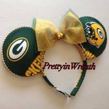 Green Bay Packers Inspired Mickey Mouse Ears Headband They Are Ideal For You Packer Fans Mickey Mouse Ears Headband Mouse Ears Headband Disney Ears Headband