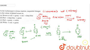 In The Liebermann S Nitroso Reaction Sequential Changes In The Colour Of Phenol Occurs As Youtube