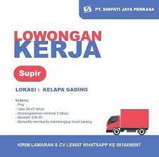 Check spelling or type a new query. Lowongan Driver Supir Kelapa Gading Atmago