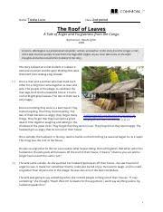 Pair elie wiesel's 'the perils of indifference' speech with elie wiesel da: Commonlit The Roof Of Leaves Student Pdf Name Toisha Class 2nd Love Period The Roof Of Leaves A Tale Of Anger And Forgiveness From The Congo By Donna Course Hero