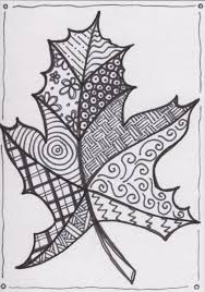 Simple Zentangle Leaf Texturas Textura Visual Outono