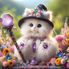 Whimsical cat sorcerer photograph