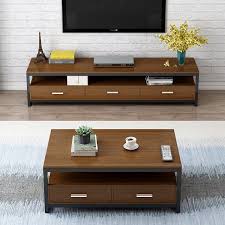 Modulate it according to your needs and compose. 2 Piece Set Athena Coffee Table Tv Cabinet With Drawers Walnut