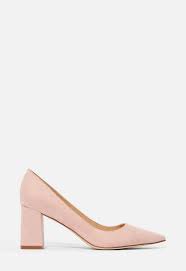 ayva block heel pump in blush get great deals at justfab