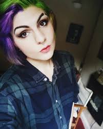 And your hair won't end up being purple because it'll just simply neutralize the green. Got My Hair Redone And Went For Purple And Green Do You Like Neonhair