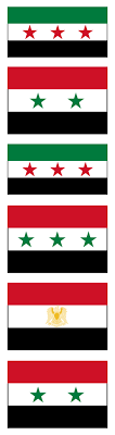 Small syrian states were established in the 1920s and '30s by the french as part of a divide and in 1961 syria broke from the union. File Syria Flag Changes Svg Wikimedia Commons