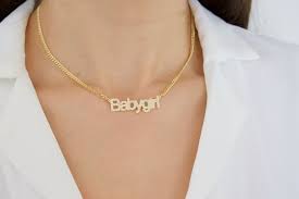 Babygirl Necklace Personalized Name Necklace Personalized Jewelry Name Necklace Bab Personalized Monogram Necklace Monogram Necklace Babygirl Necklace