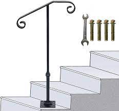 The base plate and heavy bottom tube are designed to take the extra stress of having only a single post. Buy Spaceup Single Post Handrail 38 8 Stair Railing Fit For 1 2 Steps Wrought Iron Handrail Grab Rail Single Post Railing Kit With Base Plate Online In Vietnam B0915g7vqm
