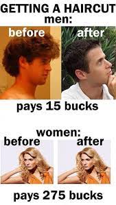 Guys Haircuts Vs Girls Haircuts Hilarious Roliga Tjejer Memes Humor Lustiga Citat