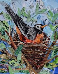 Nesting Paper Collage Art Collage Art Collage Artists