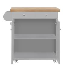 Get free shipping on qualified kitchen cart kitchen carts or buy online pick up in store today in the furniture department. Portland Portable Kitchen Island Trolly Cart With Oak Top In Grey Furniture123