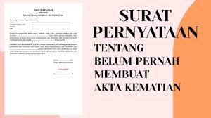 Atas waktu, perhatian serta kerjasama dari bapak/ ibu, kami kalin bisa mengikuti contoh surat diatas, tinggal kalian ganti saja keterangan waktu, nama. Surat Pernyataan Tentang Belum Pernah Membuat Akte Kematian Youtube