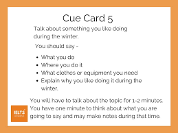 Actually, ielts speaking cue card is considered by the students as the scariest part since they need to speak for long on a topic. Pin On Ielts