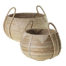 Cane Woven Basket By Accent Decor Cane Baskets Basket Greige Design