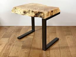 Sold Live Edge Maple Slab End Table Modern Side Table Etsy Metal Furniture Modern Side Table Rustic Furniture