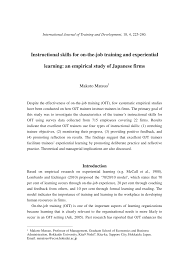 Philippine history (soc sci 3). Pdf Instructional Skills For On The Job Training And Experiential Learning An Empirical Study Of Japanese Firms
