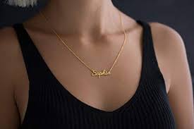 You can purchase a special piece of jewelry for mother, grandmother, wife or girlfriend. Amazon Com 14k Solid Gold Name Necklace Personalized Necklace Gold Necklace Gold Name Plate Gold Name Jewelry Bridesmaid Gift Gift For Her Handmade