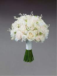 Beloved for their beauty and poetic symbolism, roses are a romantic choice for any bride. Simple White Wedding Bouquets Freesia Bridesmaid Bouquet Flower Bouquet Wedding