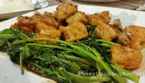 Kangkong And Tofu In Oyster Sauce Panlasang Pinoy Recipes Recipe Healthy Vegetable Recipes Oyster Sauce Vegetable Recipes