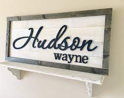 Nursery Name Sign Girl Boy Wood Signs Nursery Wall Decor Kids Room Sign Baby Shower Gift Nursery Decor Nursery Sign Farmhouse Sign Personalized Nursery Decor Nursery Signs Nursery Decor Boy