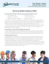 TWI Courses and Benefits | TWI Institute