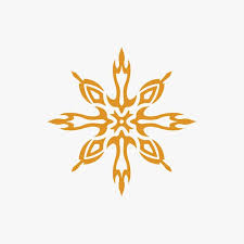 Logotipo Tribal Do Floco De Neve Da Mandala Dourada No Fundo Branco Ilustracao Do Vetor Do Estencil Decalque Tatuagem Vetor Premium